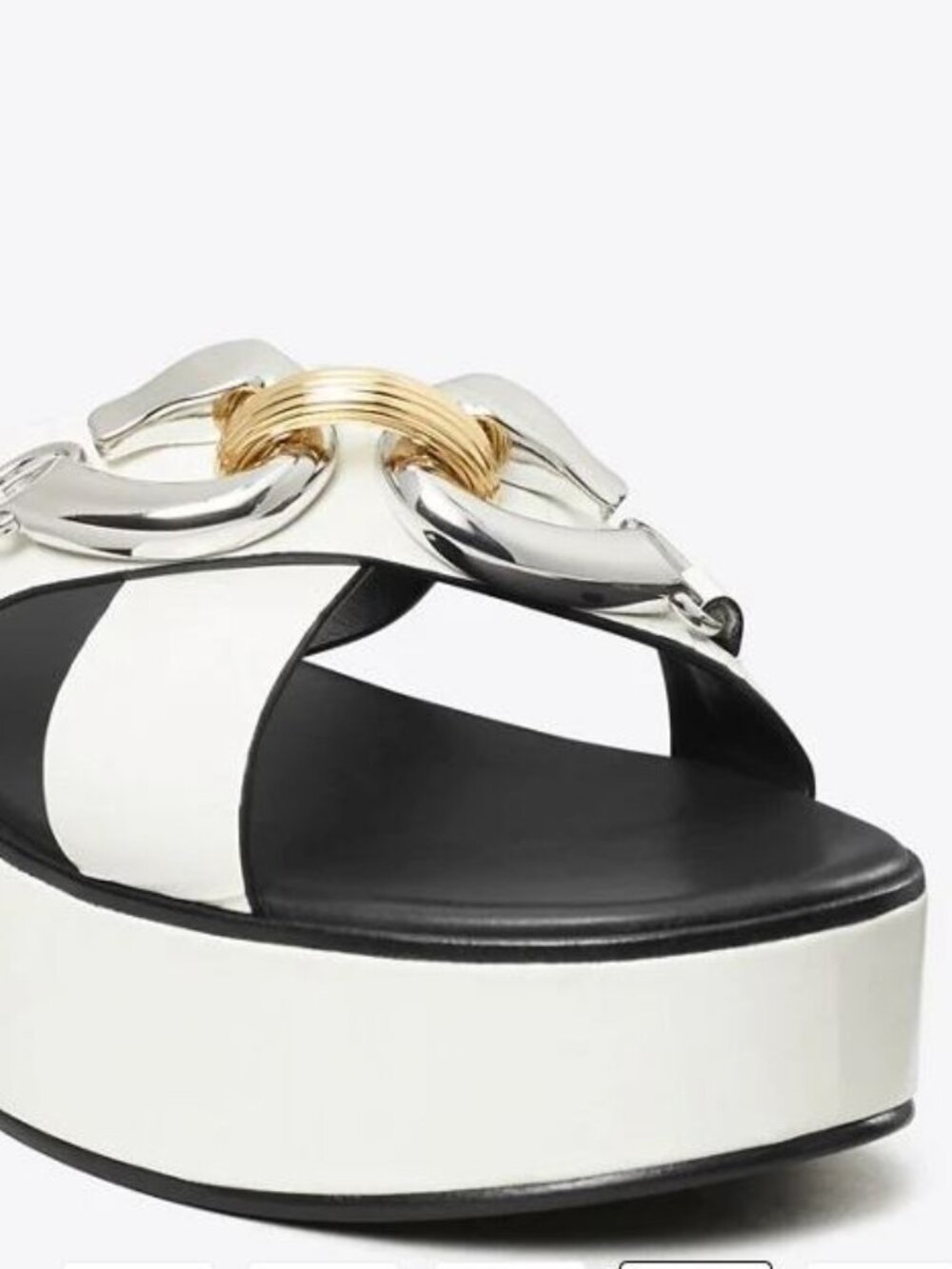 Brand New tory burch sz 10 Jessa Platform 50mm Sandal crinkled leather 165168